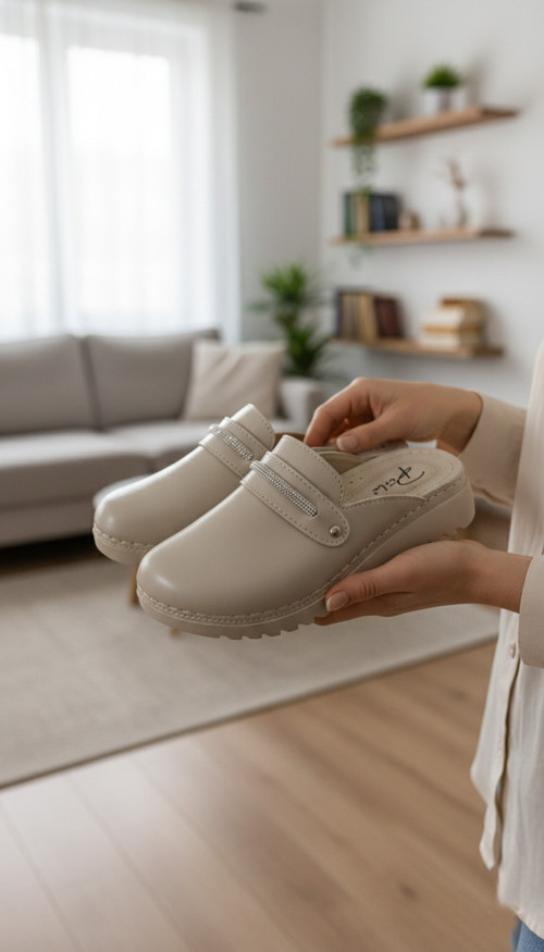 PR Taş Detaylı Ortopedik Yumuşak Taban Kadın Terlik