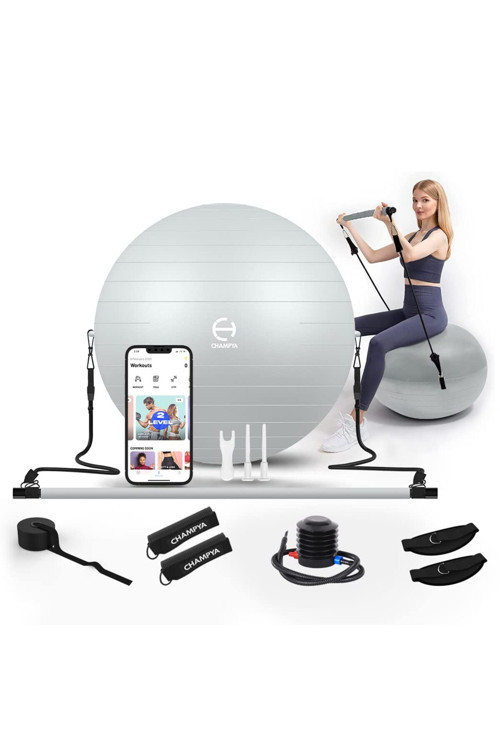 Champya Yoga Fitness Pilates Topu Squat Pilates Barı Direnç Lastiği Pilates Seti İthal Ürün