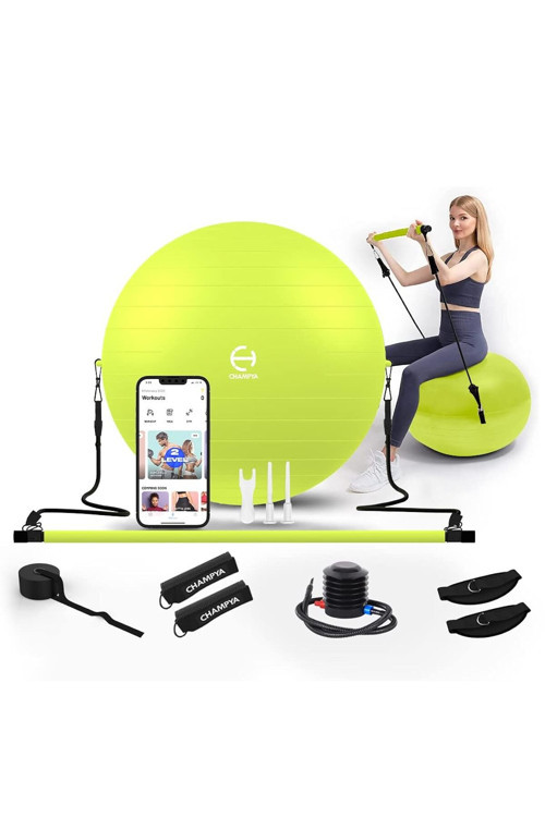 Champya İthal Premium Pilates Seti Yoga Fitness Pilates Topu Direnç Lastiği Pilates Barı Seti