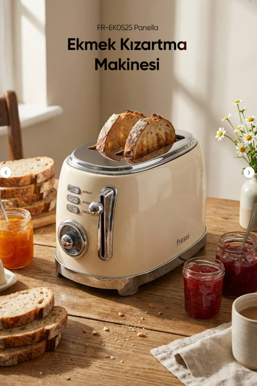 FR-EK0525 Panella 2 Dilim + Tost Aparatlı Krem Ekmek Kızartma Makinesi