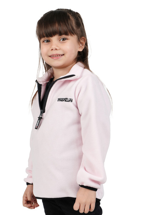 Kız Çocuk Polar Dik Yaka Yarı Fermuarlı Düz Sweatshirt Hırka Ceket