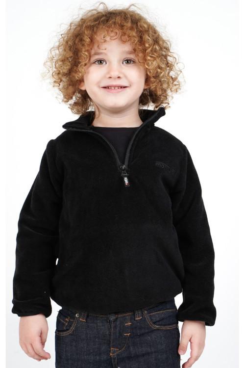 Erkek Çocuk Polar Dik Yaka Yarı Fermuarlı Düz Sweatshirt Hırka Ceket