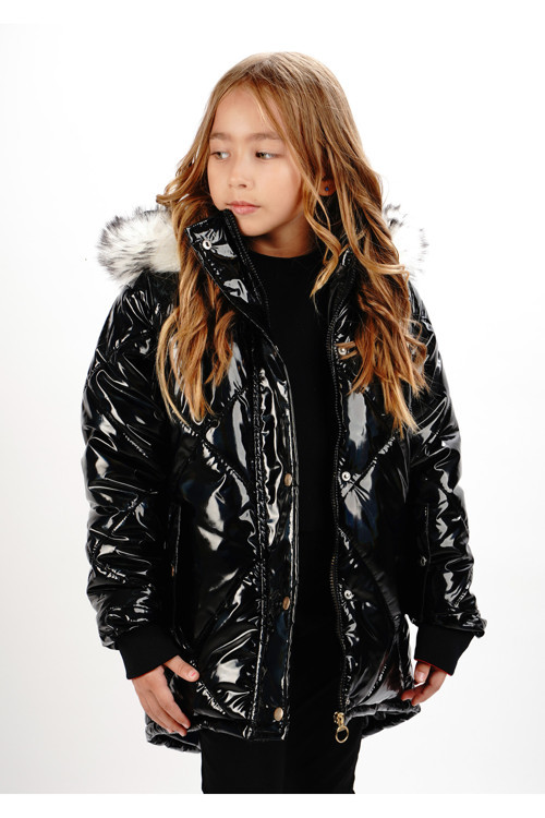 Kız Çocuk Kapüşonlu Mont Su Ve Rüzgar Geçirmez İçi Welsoftlu