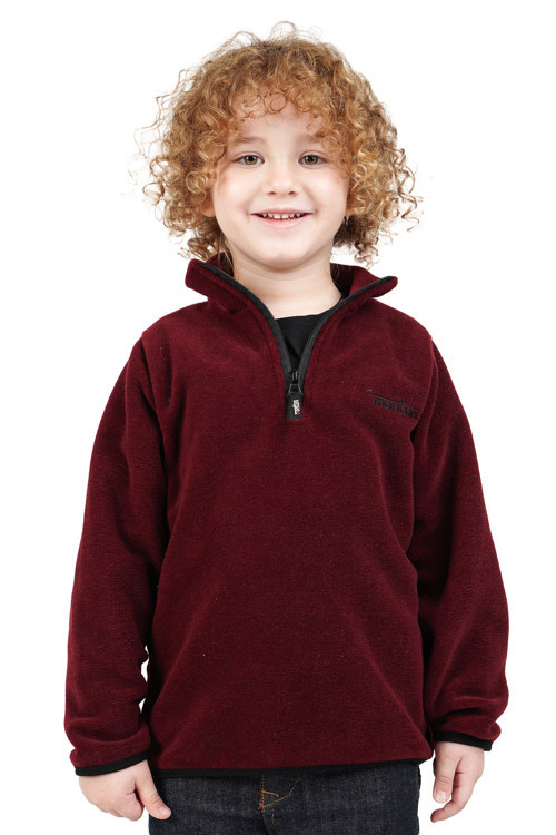 Erkek Çocuk Polar Dik Yaka Yarı Fermuarlı Düz Sweatshirt Hırka Ceket