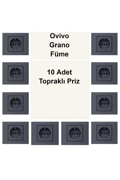 Grano Füme 10 Adet Topraklı Priz