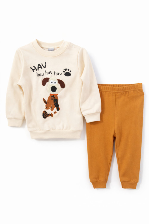 Hav Hav Temalı Köpekli Bebe Alt-Üst Takım