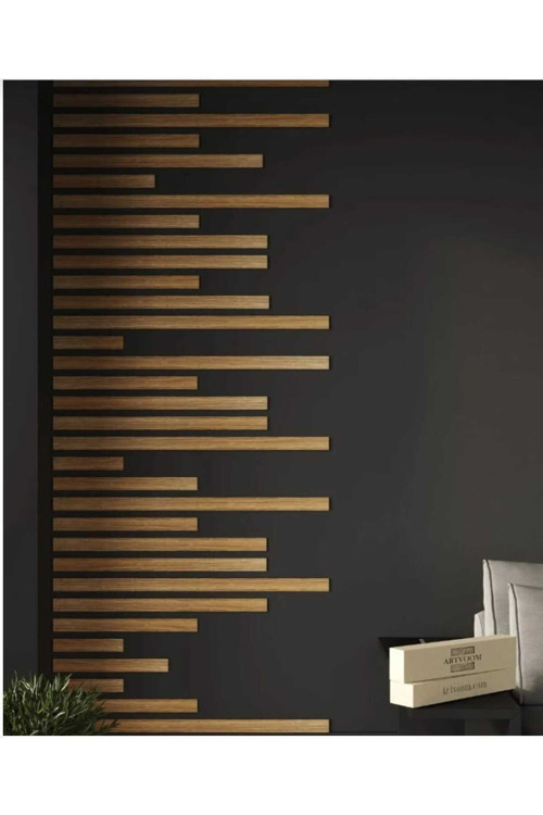 Duvar Dekorasyon Çıtası 5 Farklı Ebat (100Cm 80Cm 60Cm 40Cm 20Cm)Toplam 25 Adet Panel Ceviz Renk