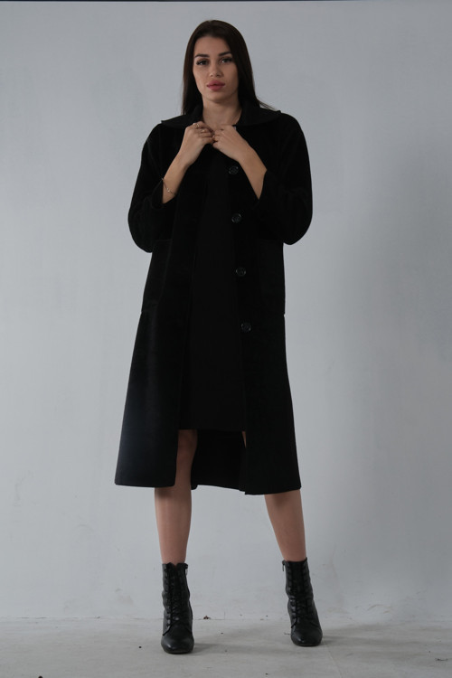 Bebe Yaka Çift Cepli Kaban