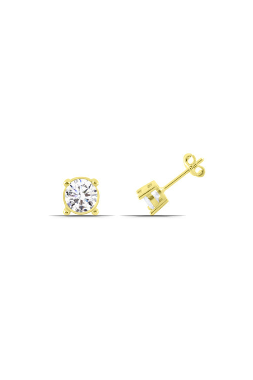 Zirkon Taşlı 3 mm 925 Ayar Gümüş Kadın Küpe