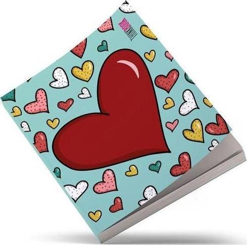 Kalpler  125x14 Turkuvaz Kalpler Çizgisiz Renkli 96 Ypr Butik Defter