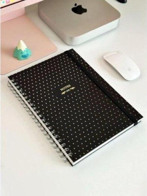 Victoria's Journals Sert Kapak Spiralli  Defter Lastikli  20x28 cm 90 gr 120 yap. +40 Çiz.+40 Nokt