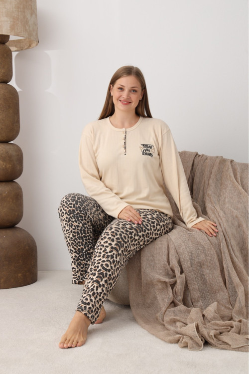 Büyük Beden Battal İnterlok Kadın Pijama Takımı