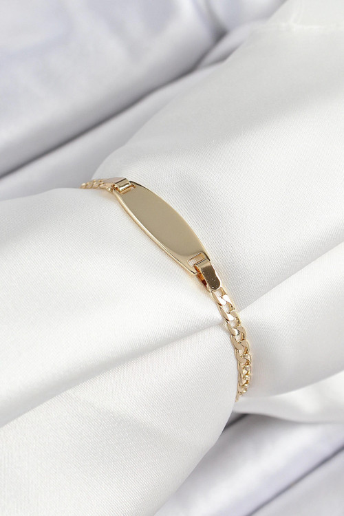 Pirinç Oval Model Gold Renk Xuping Bebek Künyesi - TJ-BB7435