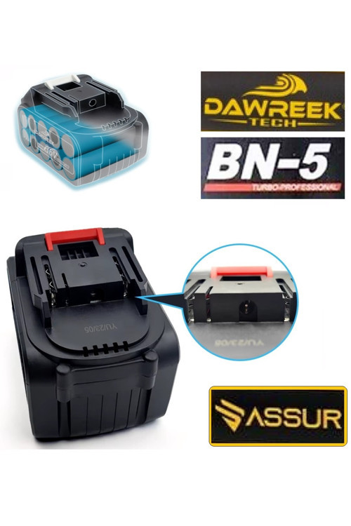 Assur Bn5 Dawreek Haktaş Tüm Akülü Modellere Uyumlu Şarjlı Matkap/Taşlama Yedek Batarya 10 Pili