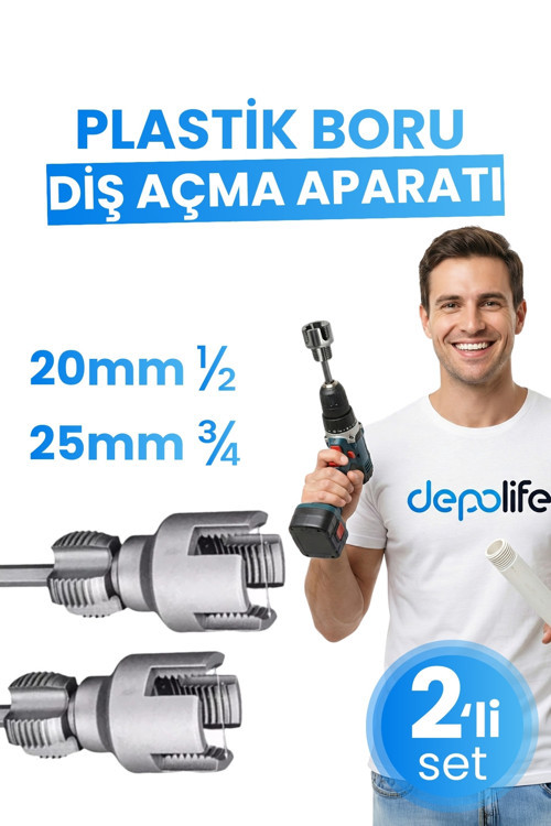 2’ Li Set İç Dış Plastik Boru Diş Açma Seti 1/2 Ve 3/4 İnç Pvc Boru Pafta Klavuz 20Mm 25Mm Pprc