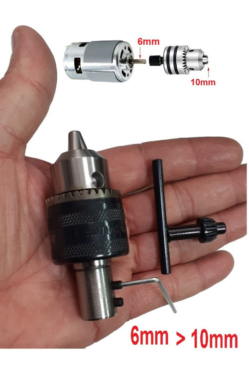 Motor Için 10Mm Metal Mandren Ve 6Mm Kaplin Adaptör Seti Okul Proje Ödev Hobi Uygulama