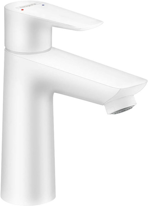 Talis E Musluk (Yüksek Ağızlı 110 Mm Su Tasarruflu Musluk, Çekme Çubuğu Çıkışı), Mat Beyaz