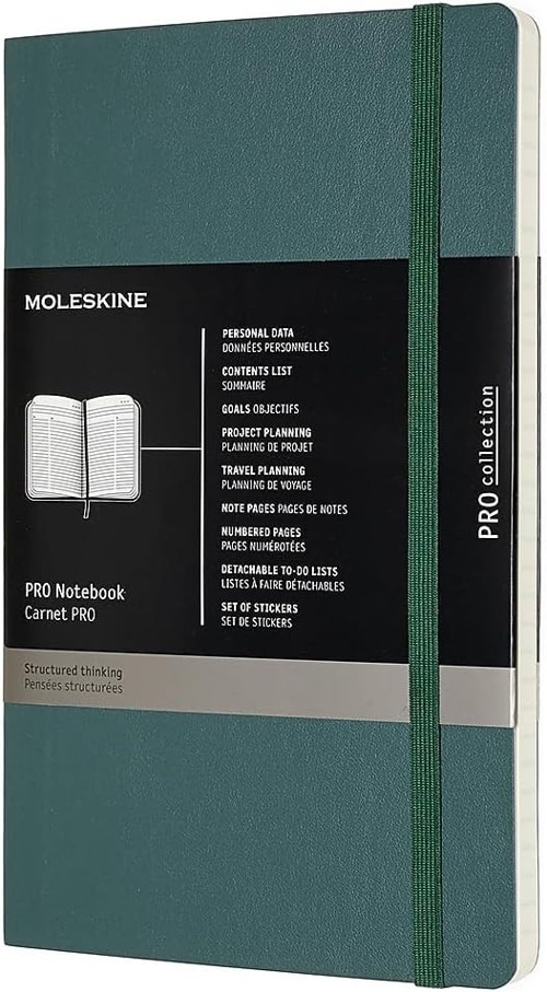 Moleskine Pro Notebook Yumuşak Kapak Defter L Boy 13X21 Cm 192 Sayfa Orman Yeşili