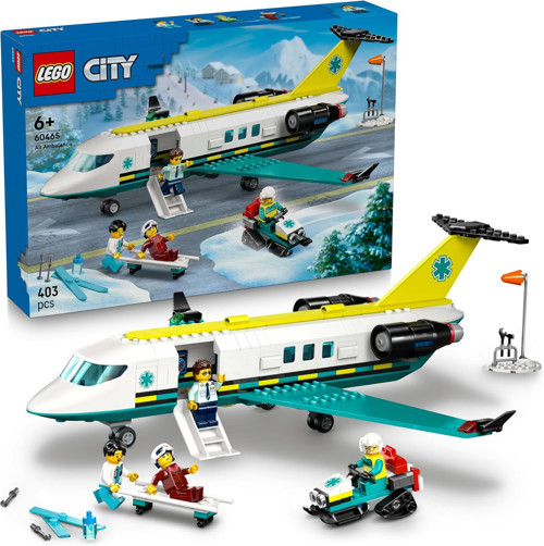 ® City Acil Hava Ambulans Uçağı 60465-6 Yaş Ve Üzeri Çocuklar İçin Kar Motosikleti İçeren Kurtarm