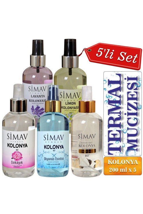 Termal Sulu Kolonya Seti 5'Li - 200 Ml Spreyli