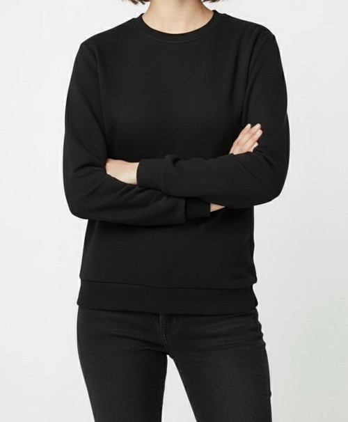 Unisex Şardonlu Kışlık Sweatshirt - Sıcacık Tutan Basic Bisiklet Yaka Kazak