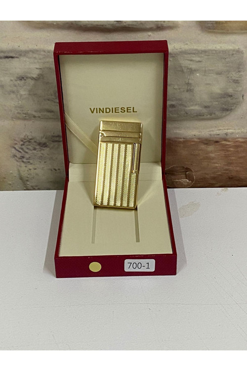 Sarı Renk Dik Nokta Desenli Gazlı Kişiye Özel Çakmak