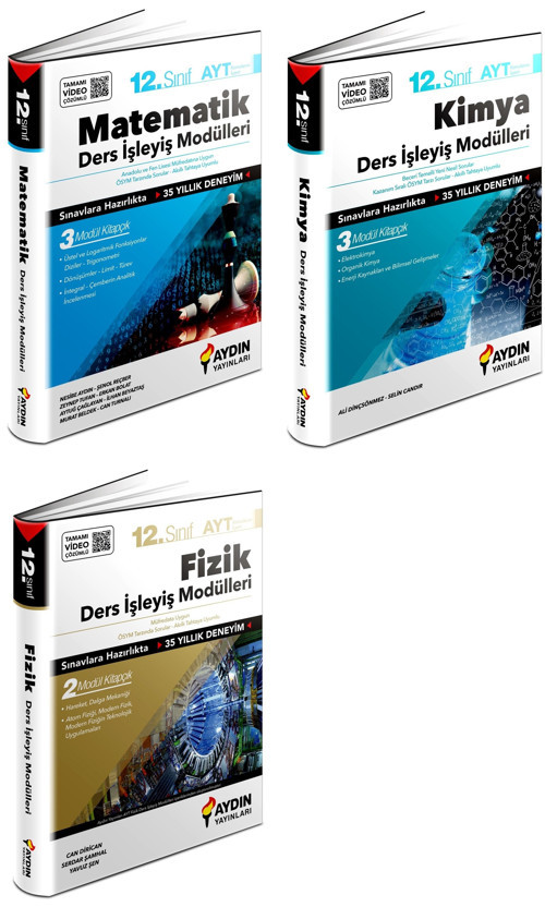Aydın 2024 12. Sınıf Matematik + Fizik + Kimya Ders İşleyiş Modülleri 3 Kitap