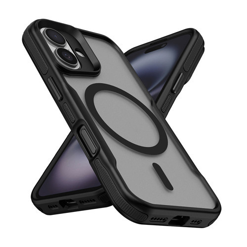 iPhone 16 Kılıf Magsafe Şarj Özellikli Renkli Kenar Airbag Şeritli Lüx Kapak