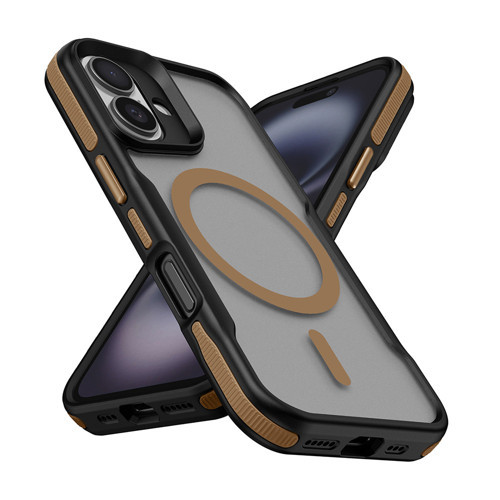 iPhone 16 Kılıf Magsafe Şarj Özellikli Renkli Kenar Airbag Şeritli Lüx Kapak