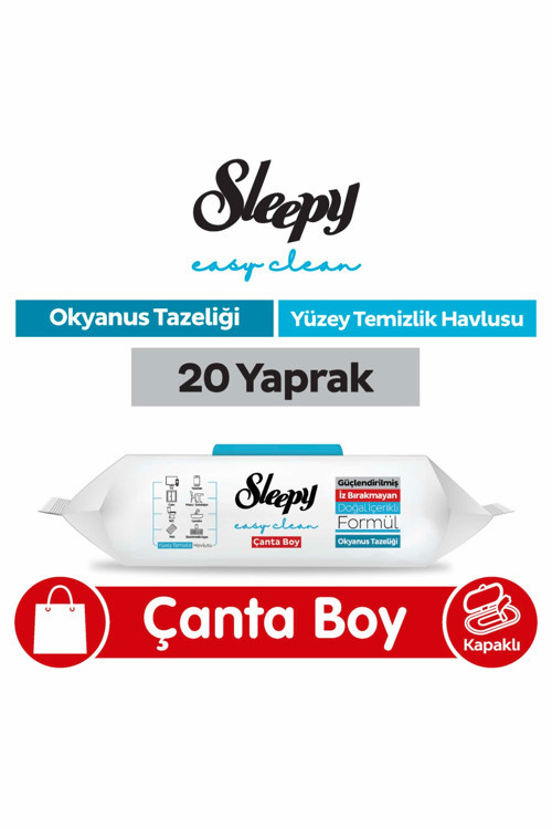 Easy Clean Okyanus Tazeliği Yüzey Temizlik Havlusu Çanta Boy 20 Yaprak