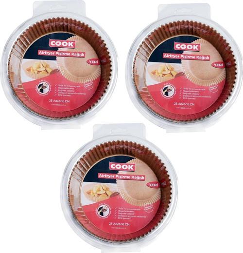 Airfryer Pişirme Kağıdı 25 li / 16 cm x 3 Paket
