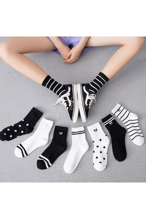 6'lı Unisex Desenli Karekterli Kolej Spor Çorap
