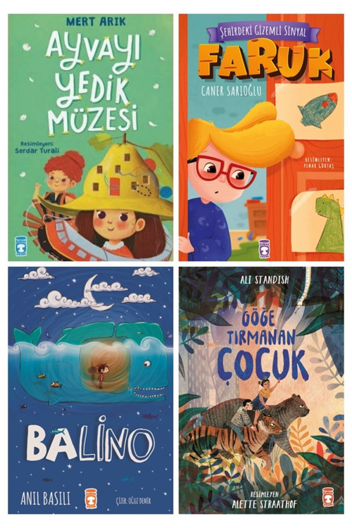 2. 3. 4. Sınıf Okuma Kitapları 4'Lü Set / Ayvayı Yedik Müzesi - Faruk - Balino- Göğe Tırmanan Çocuk