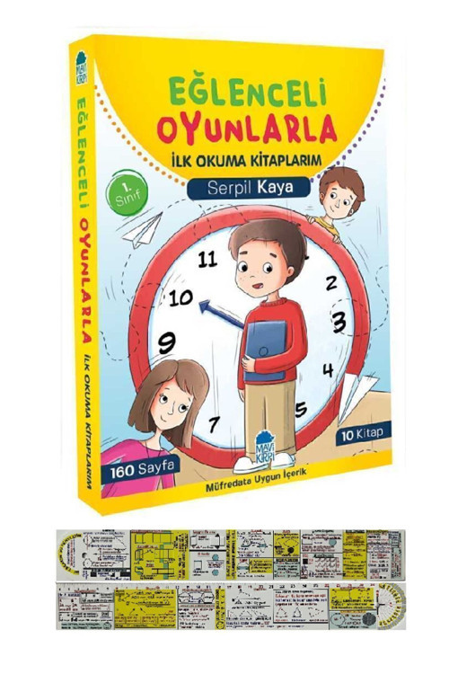 Eğlenceli Oyunlarla İlkokuma Kitaplarım 1. Sınıf 10 Kitap Set + Matematik Öğreten Ayraç