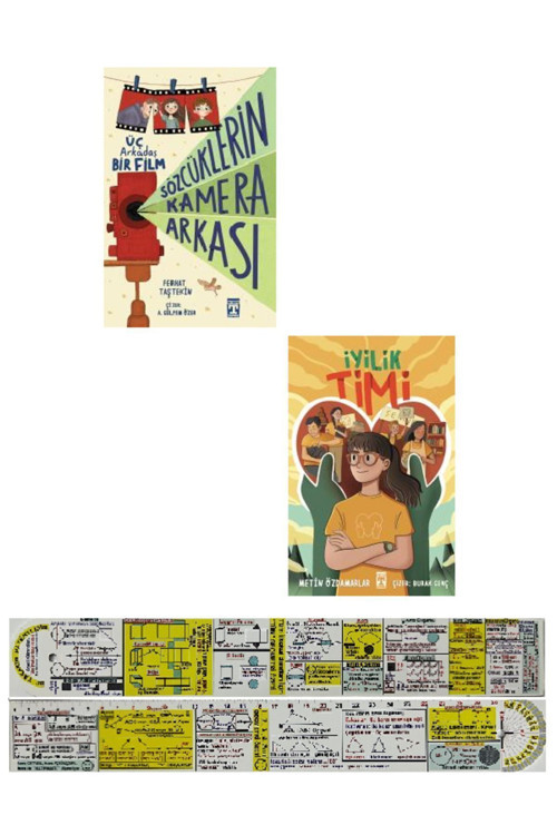 Sözcüklerin Kamera Arkası + İyilik Timi 2 Kitap Set + Mat. Öğreten Cetvel
