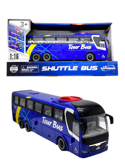 1:16 Ölçekli Işıklı ve Sesli Tur Otobüsü (Shuttle Bus) Oyuncak
