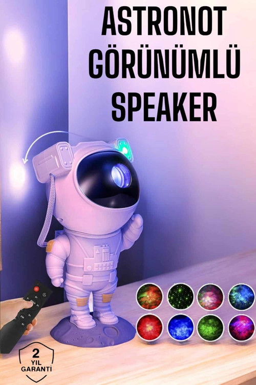 Astronot Bluetooth Hoparlör Gökyüzü Projektör Gece Lambası