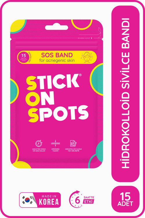 S.O.S. Band - 15 Adet Sivilce/Akne Bandı - Pimple Patch- Hidrokolloid Bant