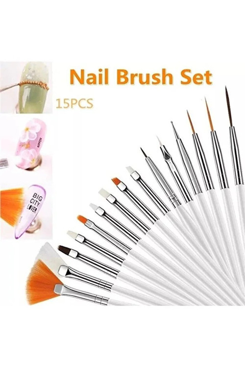 15'li Tırnak Nail Art Desen Tırnak Süsleme Ve Boyama Fırça Seti