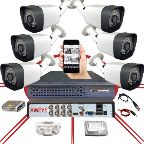 6 Kameralı Araç,Yüz ve İnsan Tanımalı Hareket Algılayan 5 Mp Lens 36 IR LED Güvenlik Kamerası Seti 436