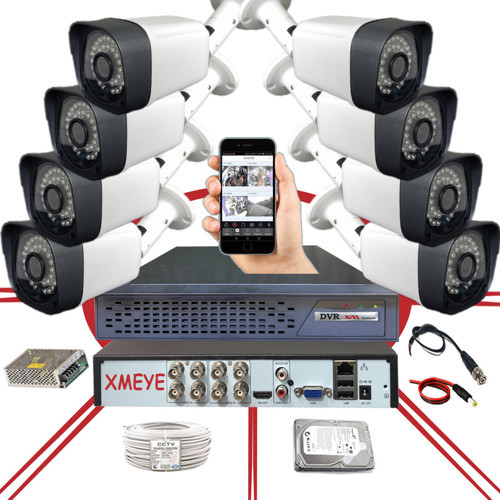 8 Kameralı Araç,Yüz ve İnsan Tanımalı Hareket Algılayan 5 Mp Lens 36 IR LED Güvenlik Kamerası Seti 436