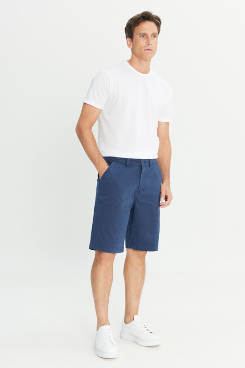 Regular Fit Lastik Bel Detaylı Pamuklu Esnek Erkek Chino Şort L2510538518