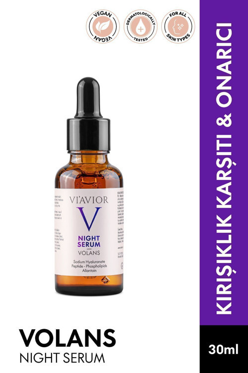 Volans Gece Cilt Serumu Vegan Kırışıklık Karşıtı Onarıcı Besleyici 30ml (1% RETİNOL - PEPTİDES)