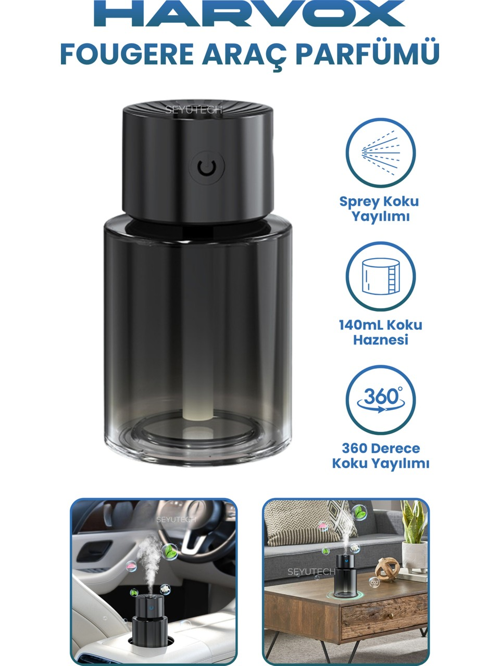 Harvox Fougere Araç Parfümü 140ML Koku Haznesi Ortam ve Oda Hava Nemlendirici Aromaterapi