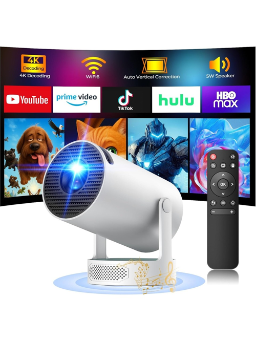 Harvox HY300 Pro Max Bataryalı Projeksiyon – Kablosuz Kullanım, Elektrik Olmadan Sinema Keyfi, 4K Destekli, Wifi 6, Bluetooth 5.0, Otomatik Focus