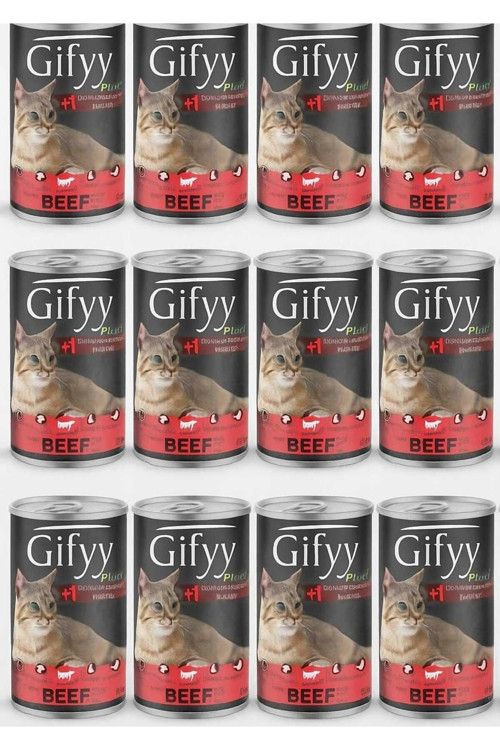 Plus Biftekli Parça Etli Kedi Konserve 400 Gr 12'Li