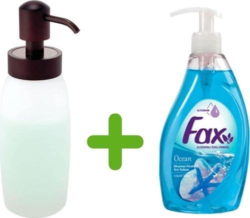 Buz Desenli Cam Sıvı Sabunluk Ve 1 Adet 400 Ml Sıvı Sabun Okyanus Kokulu