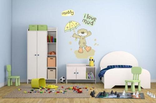 Duvar Süsü Sticker Çamurlu Ayı Desen Pvc 50X70 Cm Xfg121