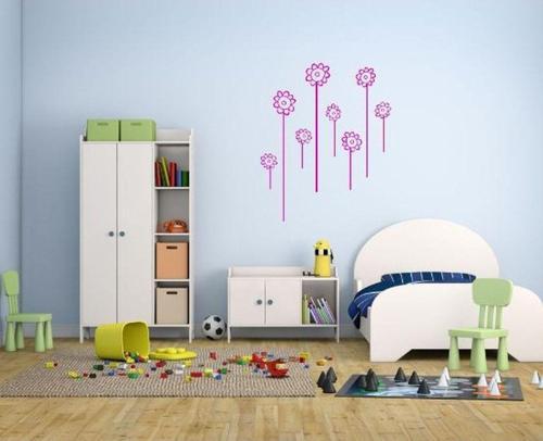 Duvar Süsü Sticker Pembe Papatyalı Şeffaf Filmli Pvc 33X48 Cm Xfg029