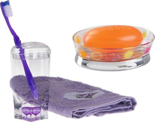 Lila Dişfırcalık Ve Sabunluk ,2 Li Banyo Seti